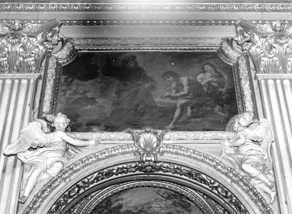 angeli reggicornice (rilievo) di Balestra Pietro (sec. XVII)