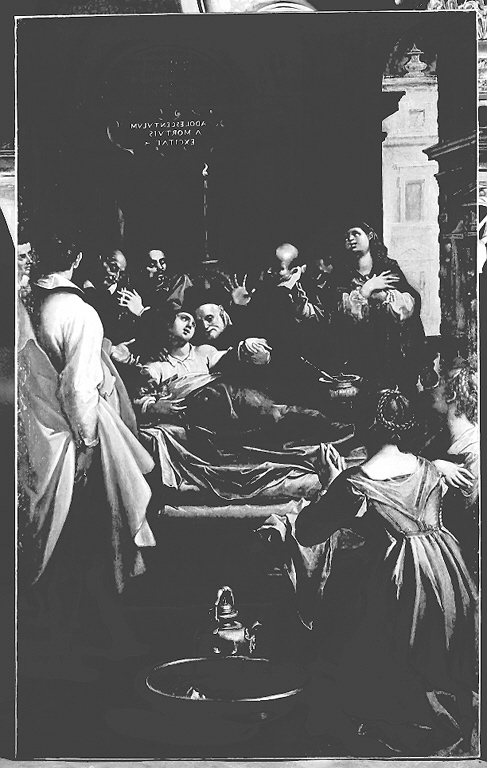 San Filippo Neri resuscita Paolo Massimo (dipinto) di Roncalli Cristoforo detto Pomarancio (sec. XVI)