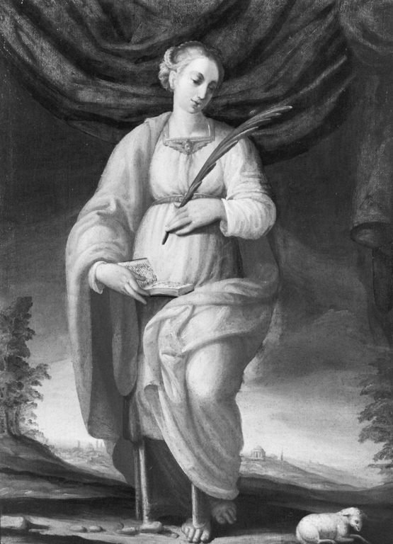 Sant'Agnese (dipinto) di Roncalli Cristoforo detto Pomarancio (cerchia) (sec. XVI)