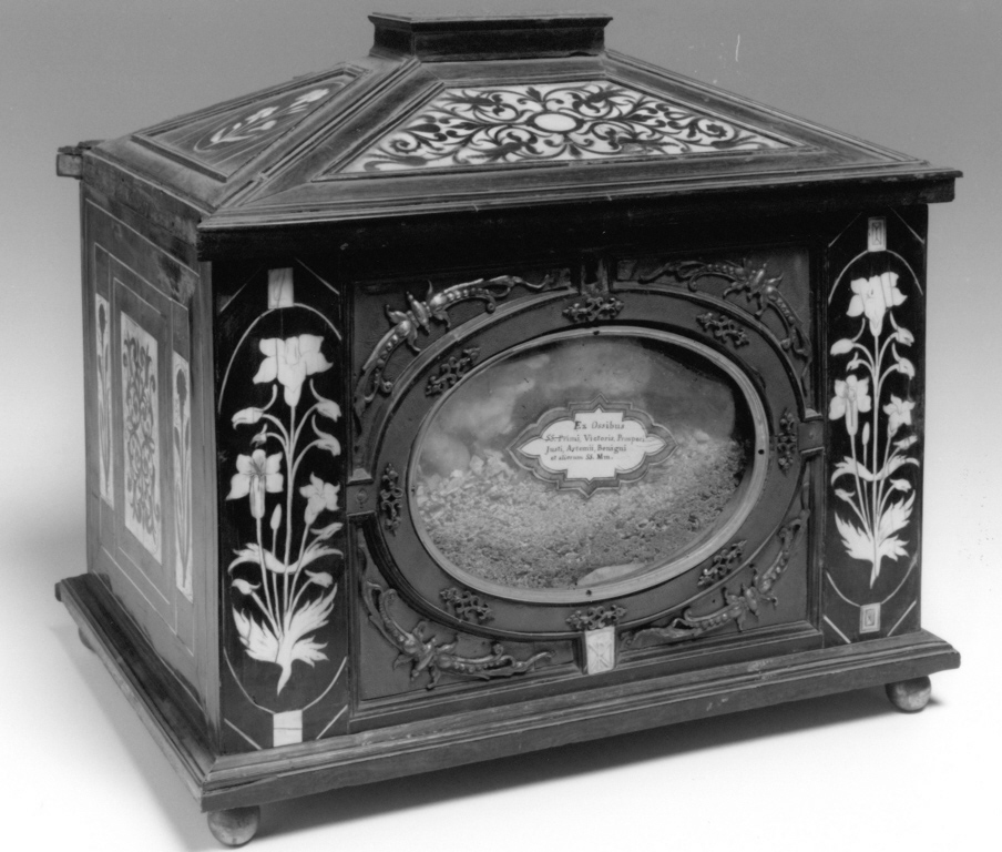 reliquiario a teca - a cassetta - ambito romano (sec. XVII)