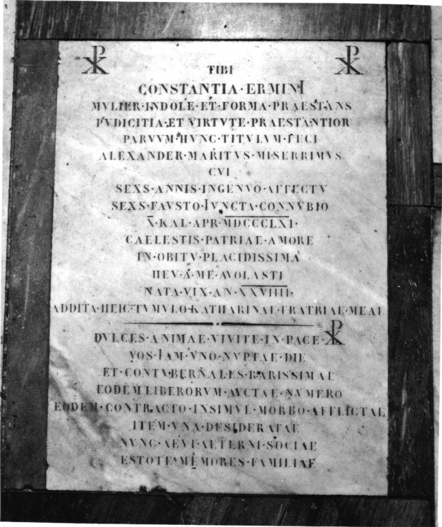 lapide tombale - ambito romano (sec. XIX)