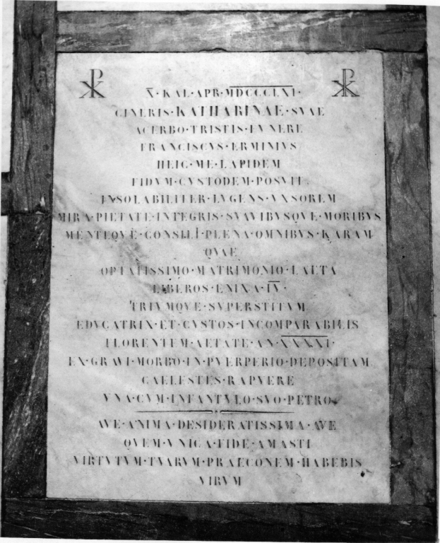 lapide tombale - ambito romano (sec. XIX)