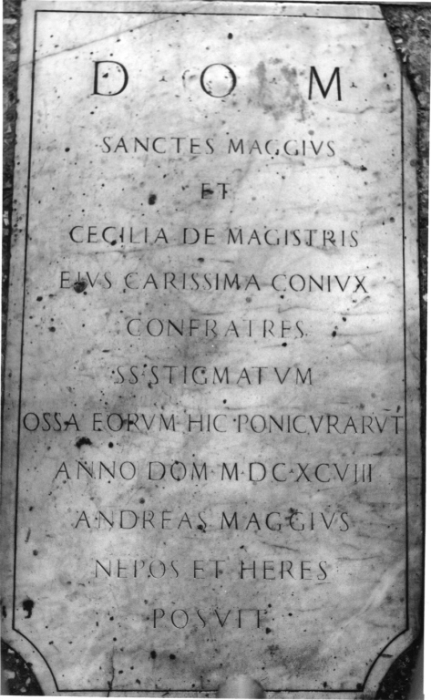 lastra tombale - ambito romano (sec. XVII)