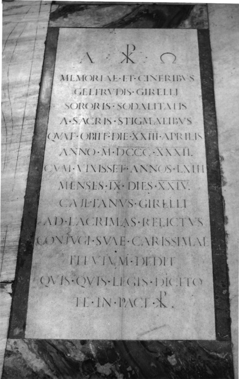 lapide tombale - ambito romano (sec. XIX)