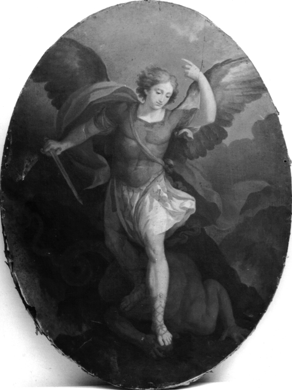 San Michele Arcangelo combatte Satana (dipinto) di Manno Francesco (sec. XIX)
