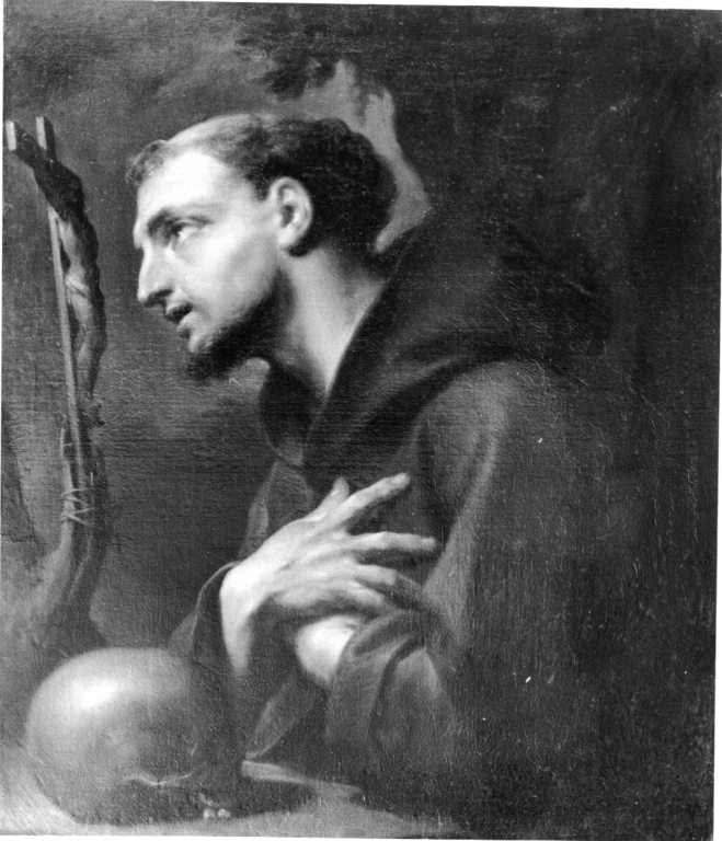 San Francesco d'Assisi in preghiera davanti alla croce (dipinto) di Trevisani Francesco (attribuito) (sec. XVIII)