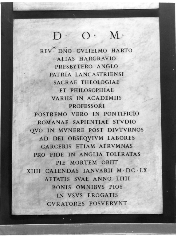 lapide tombale - ambito romano (sec. XVII)