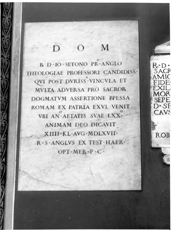 lapide tombale - ambito romano (sec. XVI)