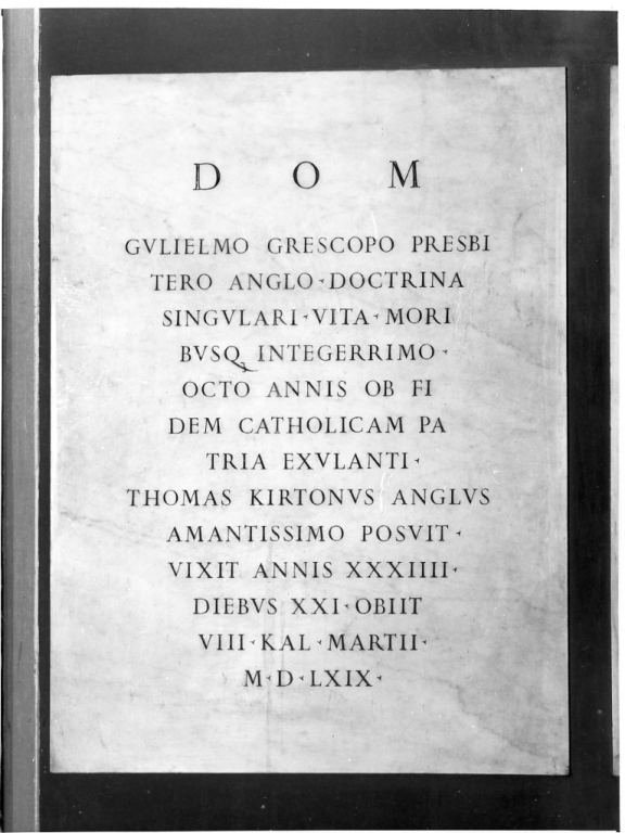 lapide tombale - ambito romano (sec. XVI)
