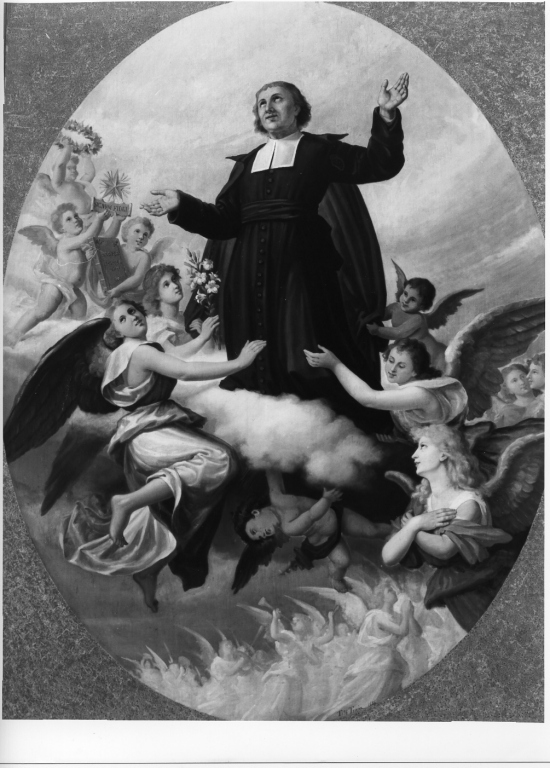 assunzione di San Giovanni Battista De La Salle (dipinto) di Troja Tito (sec. XIX)