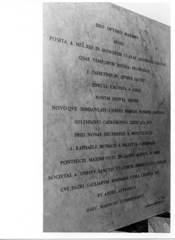 lapide - manifattura romana (sec. XIX)