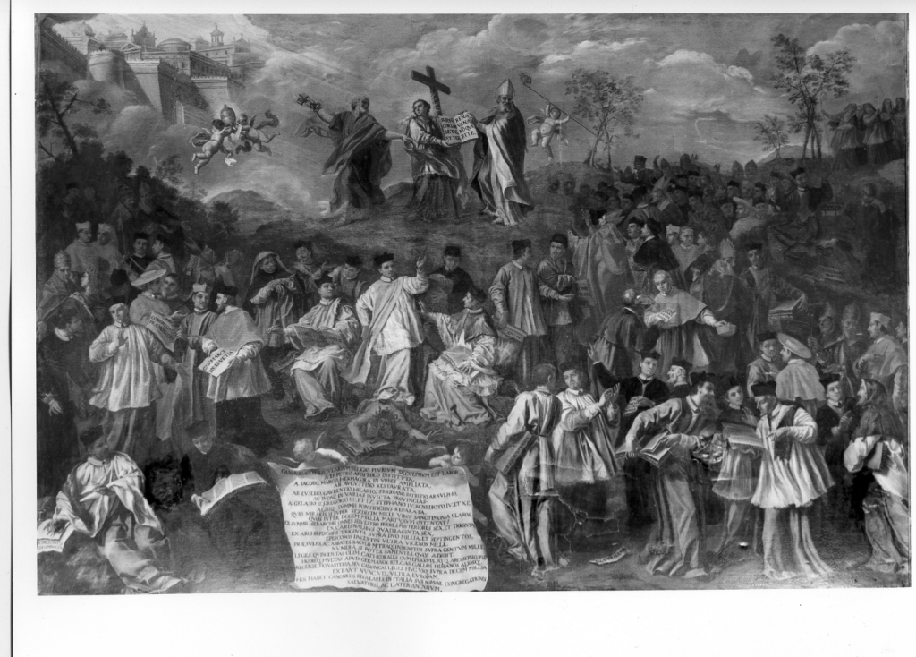 allegoria delle Congregazioni dei Canonici Regolari (dipinto) - ambito bolognese (inizio sec. XVIII)