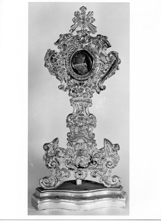 reliquiario - a ostensorio, serie - ambito romano (seconda metà sec. XVIII)