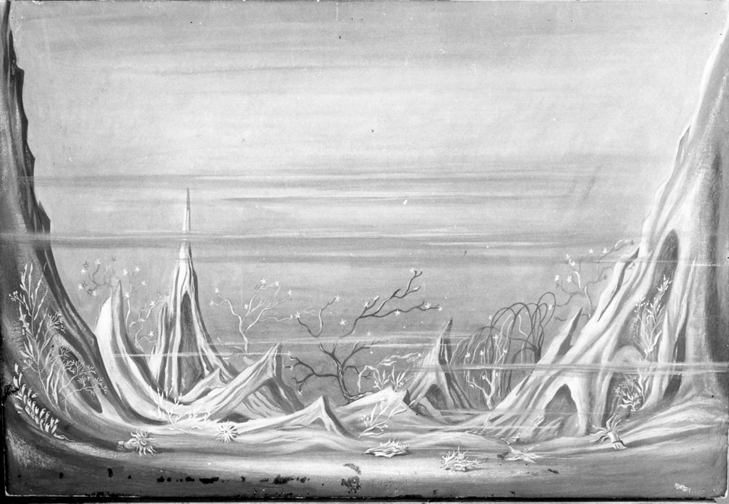 fondale marino (dipinto) di Pompei Mario (sec. XX)
