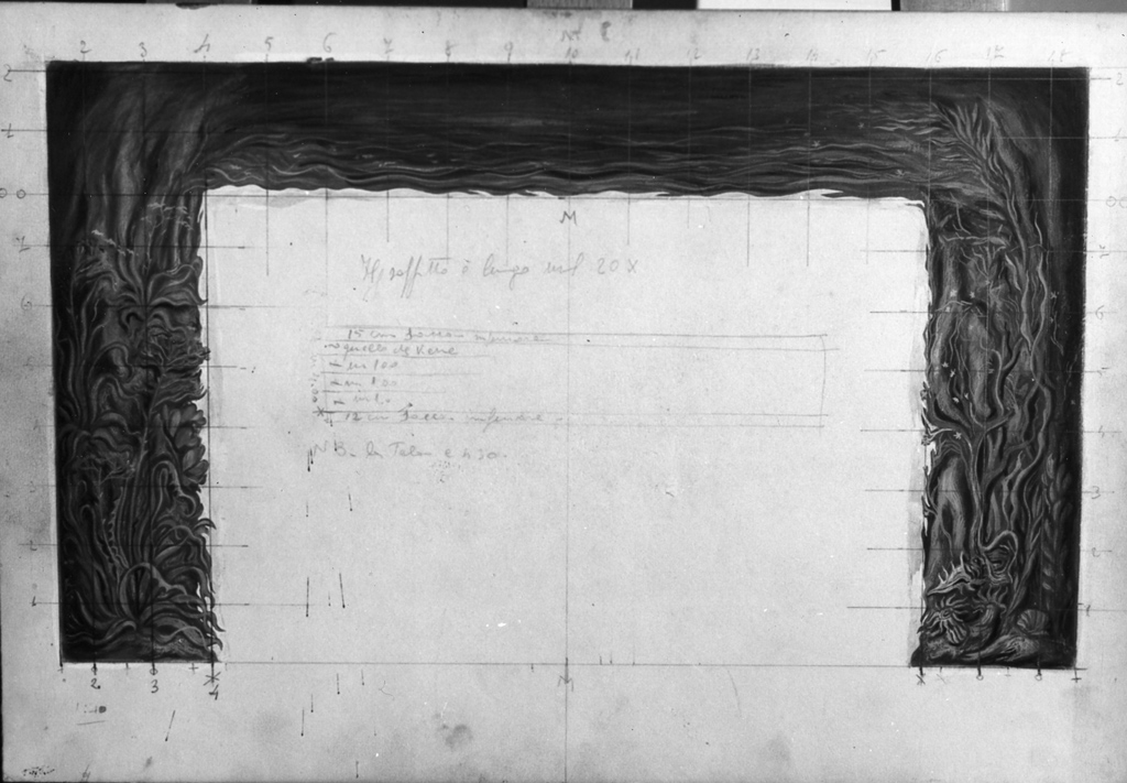 cornice decorativa (dipinto) di Pompei Mario (sec. XX)