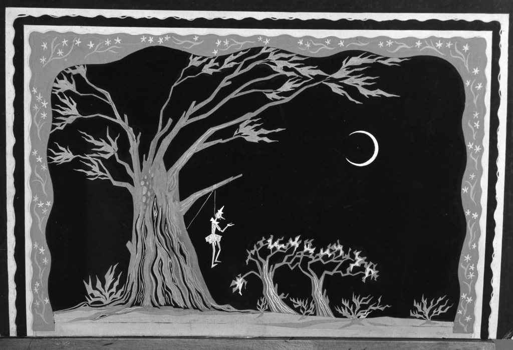 bosco di notte (dipinto) di Pompei Mario (sec. XX)