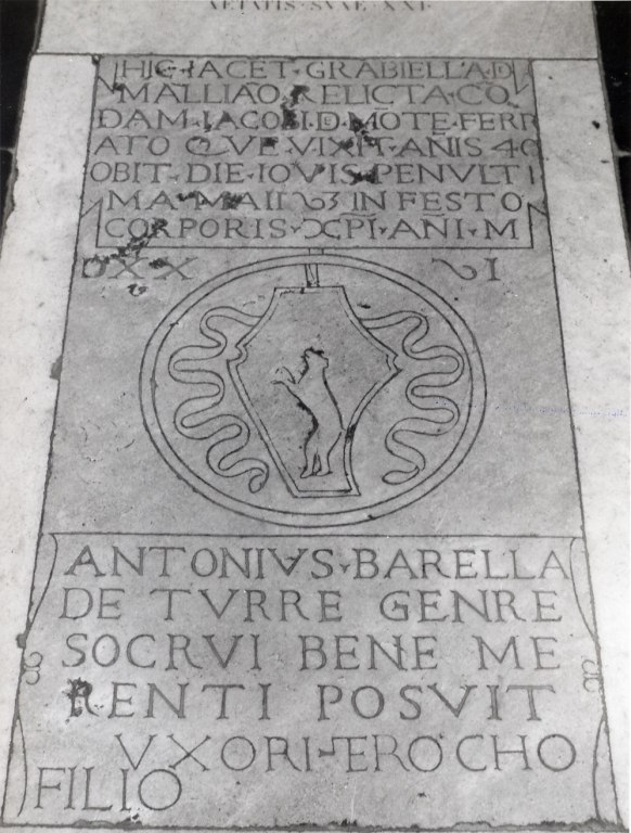 lapide tombale - bottega Italia centrale (secondo quarto sec. XVI)