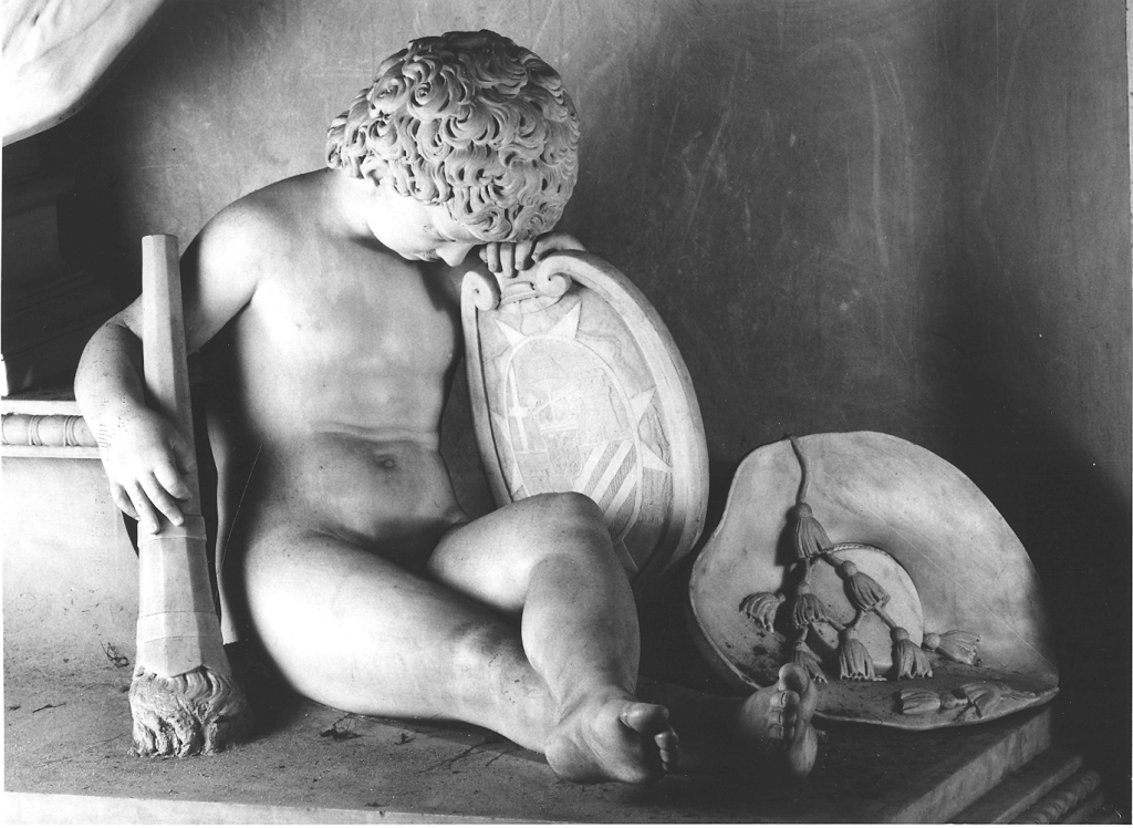 putto reggistemma (scultura) di Hewetson Christopher (sec. XVIII)