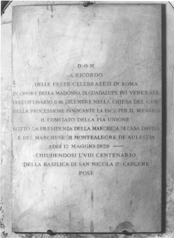 lapide - bottega romana (sec. XX)