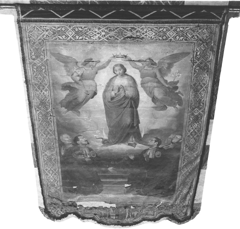 Madonna Immacolata con i confratelli di Sant'Antonio da Padova (dipinto) di Sozzi Marcello (sec. XIX)