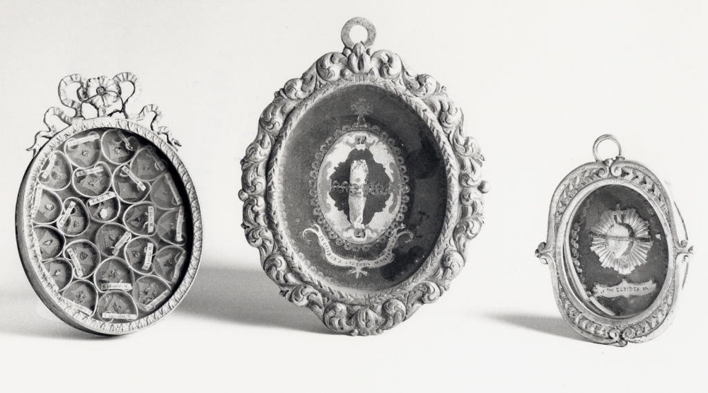 reliquiario a capsula - a medaglione, insieme - bottega Italia centrale (seconda metà sec. XVIII)