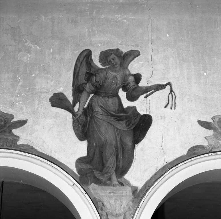 angelo con simbolo della passione: flagello (dipinto) di Fontebuoni Anastasio (inizio sec. XVII)