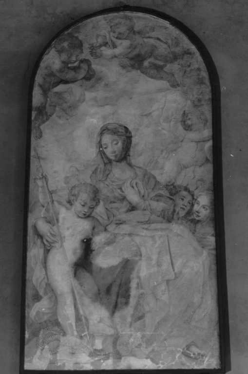 Madonna con Bambino che schiaccia un serpente e angeli (dipinto) di Odazzi Giovanni (primo quarto sec. XVIII)