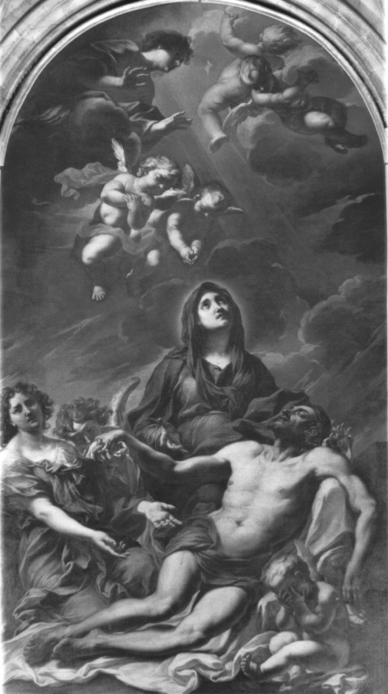 compianto sul Cristo morto (dipinto) di Ghezzi Giuseppe (sec. XVII)