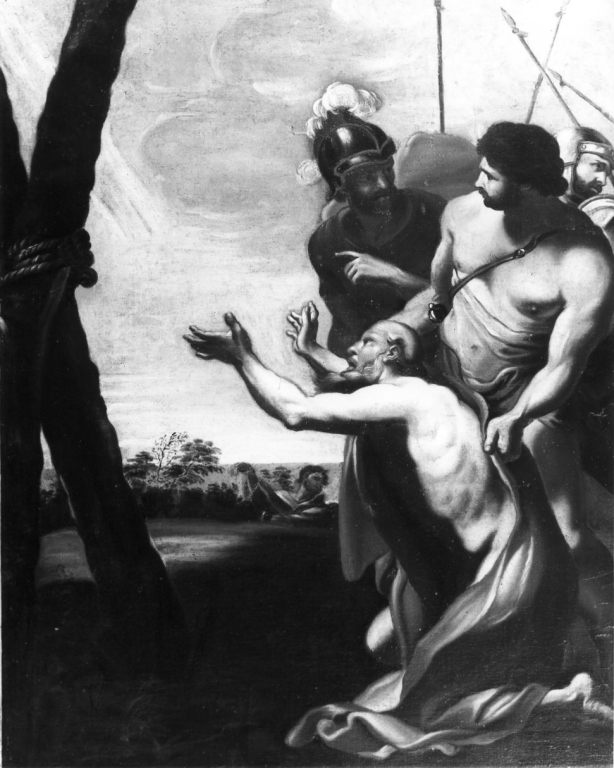 Sant'Andrea in adorazione della croce (dipinto) - ambito romano (sec. XVII)
