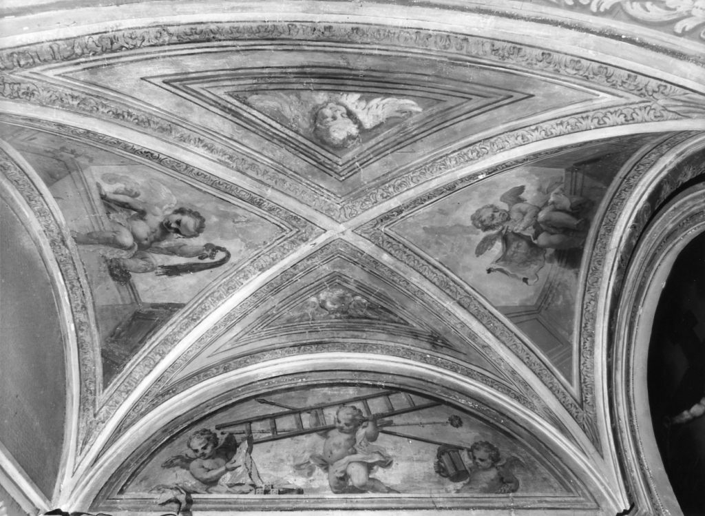 angeli con i simboli della passione (dipinto) di Frigiotti Filippo (sec. XVIII)