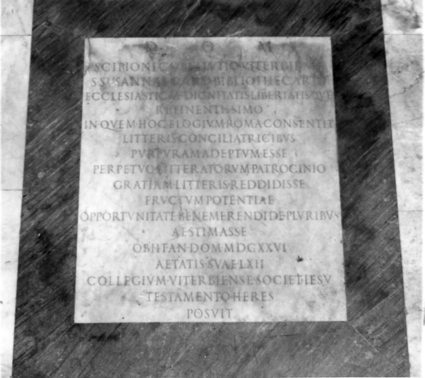 lapide tombale - ambito romano (sec. XVII)
