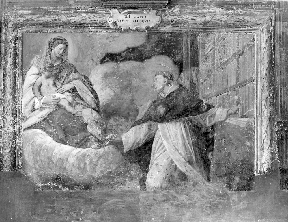 apparizione della Madonna a San Domenico (dipinto) di Coronati Carlantonio (scuola) (sec. XVIII)