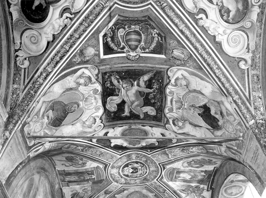 angelo e due ritratti di domenicani (dipinto) - ambito romano (sec. XVII)