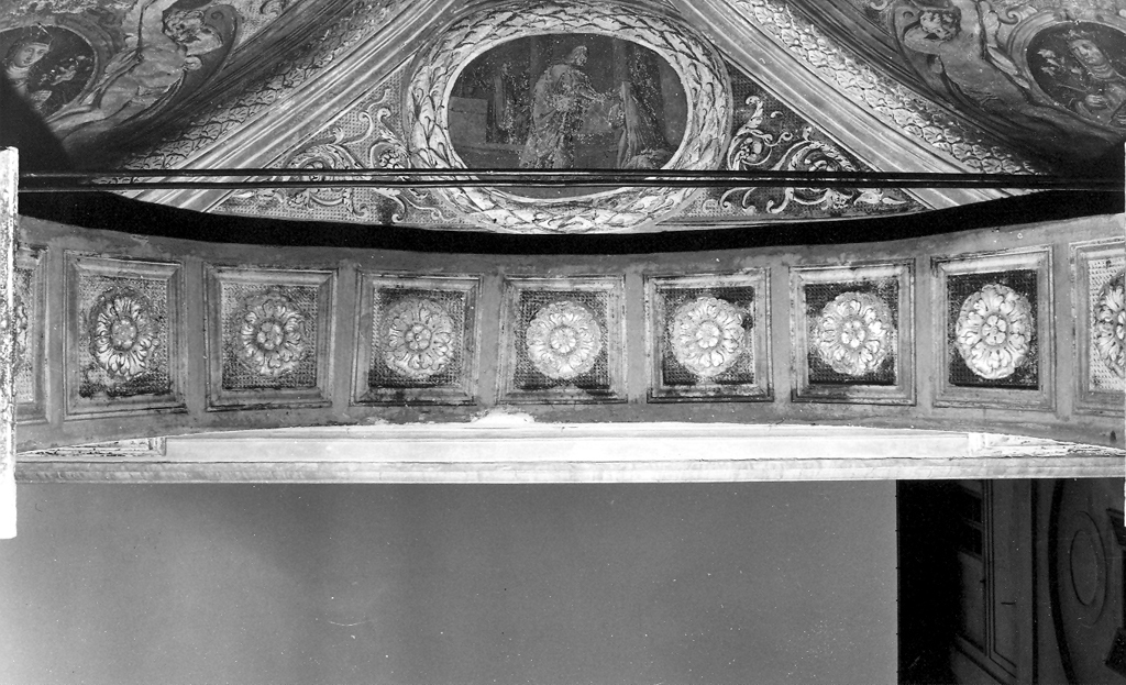 motivi decorativi a cassettoni con rosette (dipinto) - ambito romano (sec. XVII)