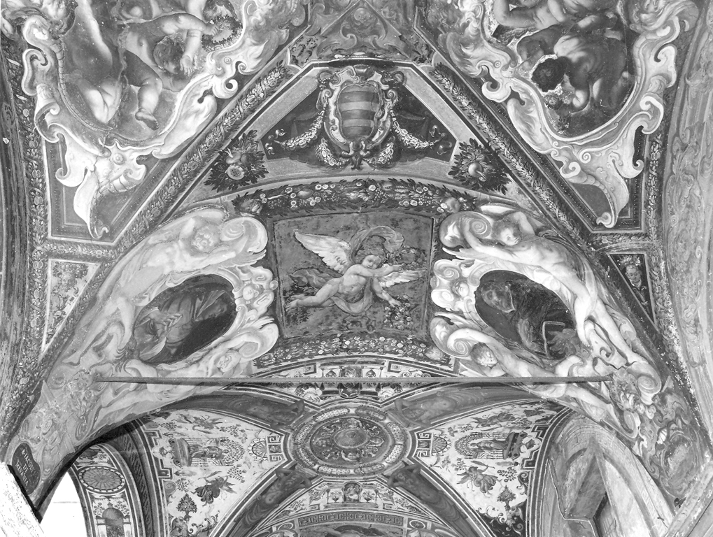 angelo e due ritratti di domenicani (dipinto) - ambito romano (sec. XVII)