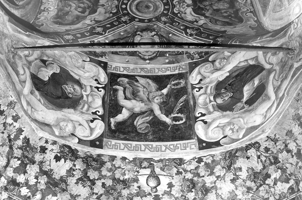 angelo e due ritratti di domenicani (dipinto) - ambito romano (sec. XVII)
