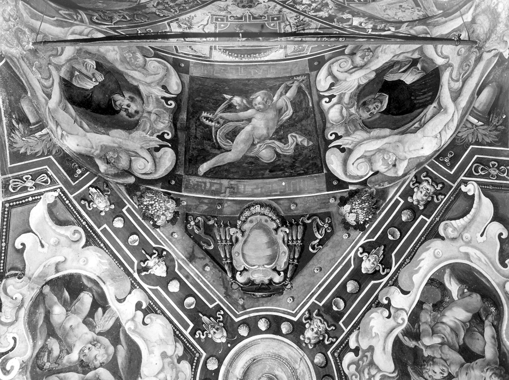 angelo e due ritratti di domenicani (dipinto) - ambito romano (sec. XVII)