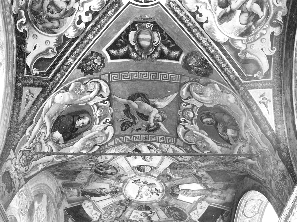 angelo e due ritratti di domenicani (dipinto) - ambito romano (sec. XVII)