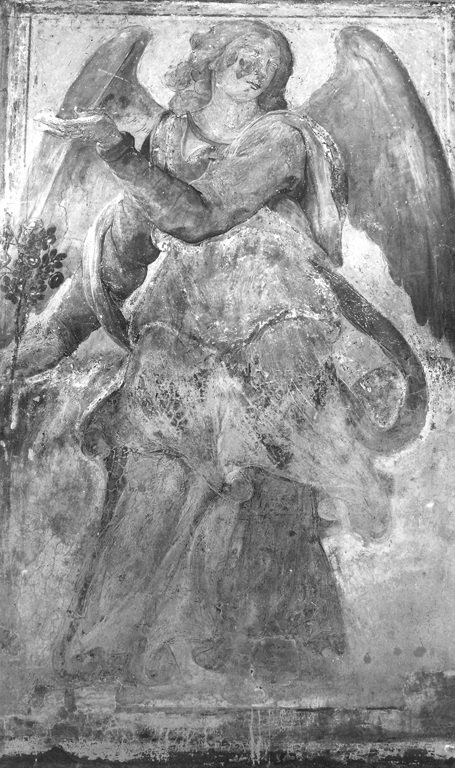 angelo con ramoscello di rose (dipinto) di Valesio Giovanni Luigi (attribuito) (sec. XVII)