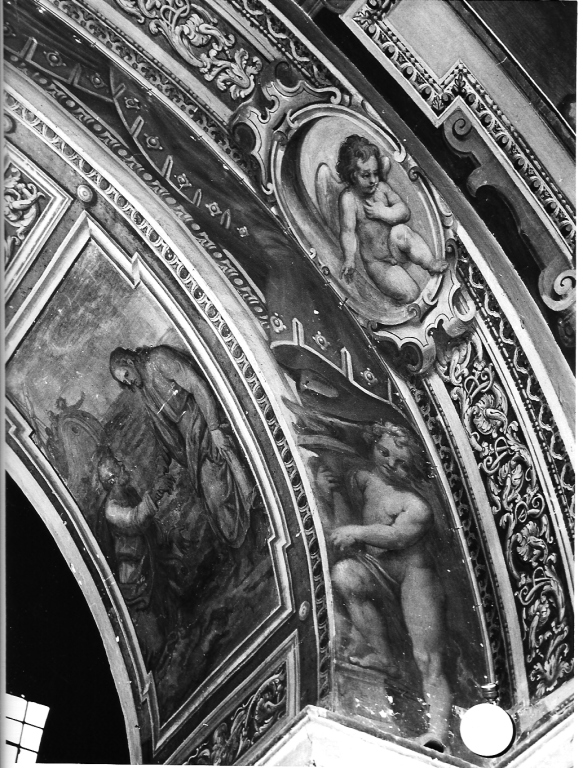 angeli reggicortina (dipinto) di Ricci Giovanni Battista (sec. XVII)