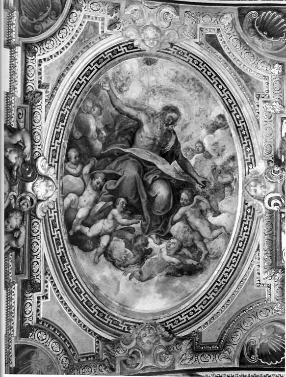 Cristo in gloria (dipinto) di Ricci Giovanni Battista (sec. XVII)