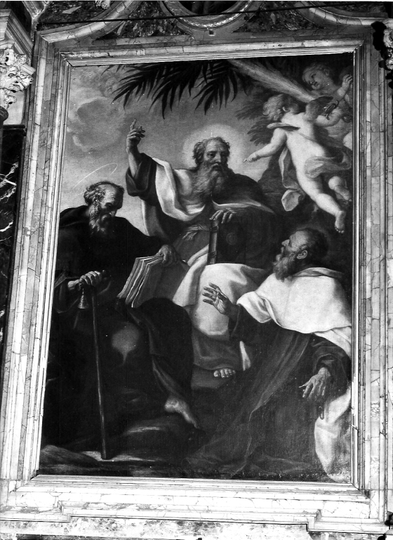 Sant'Elia profeta tra Sant'Antonio Abate e il Beato Franco Lippi da Siena (pala d'altare) di Calandrucci Giacinto (sec. XVII)