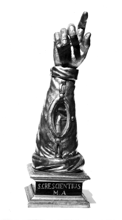 reliquiario antropomorfo - a braccio - ambito romano (sec. XVII)