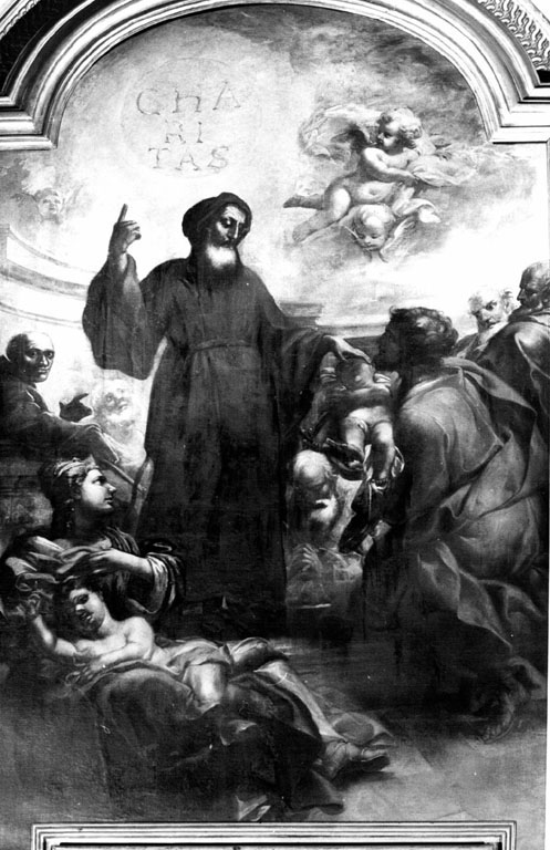 San Francesco di Paola risana un bambino (dipinto) di Puccini Biagio (sec. XVIII)