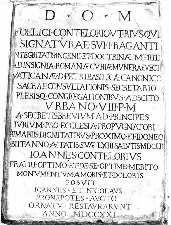 lapide tombale - ambito romano (sec. XVII)