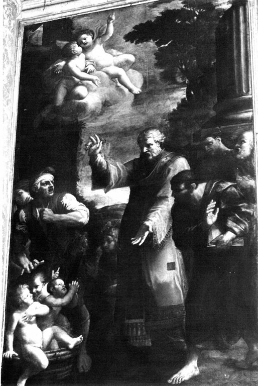 San Nicola resuscita tre bambini uccisi (dipinto) di Lamberti Bonaventura (sec. XVII)