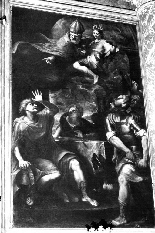 San Nicola di Bari e il figlio del nobile fatto prigioniero (dipinto) di Lamberti Bonaventura (secc. XVII/ XVIII)