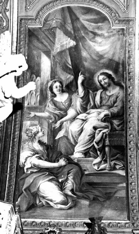 Gesù Cristo in casa di Marta e Maddalena (dipinto) di Cerruti Michelangelo (sec. XVIII)