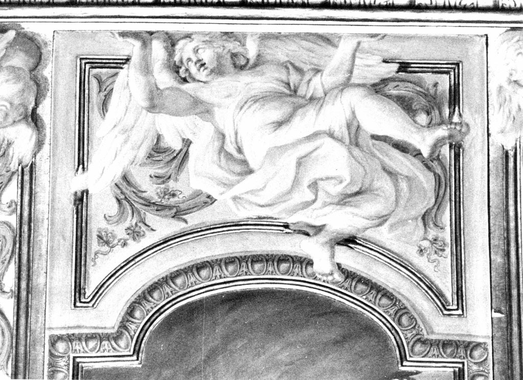 angelo e motivi decorativi (dipinto) di Cerruti Michelangelo (sec. XVIII)