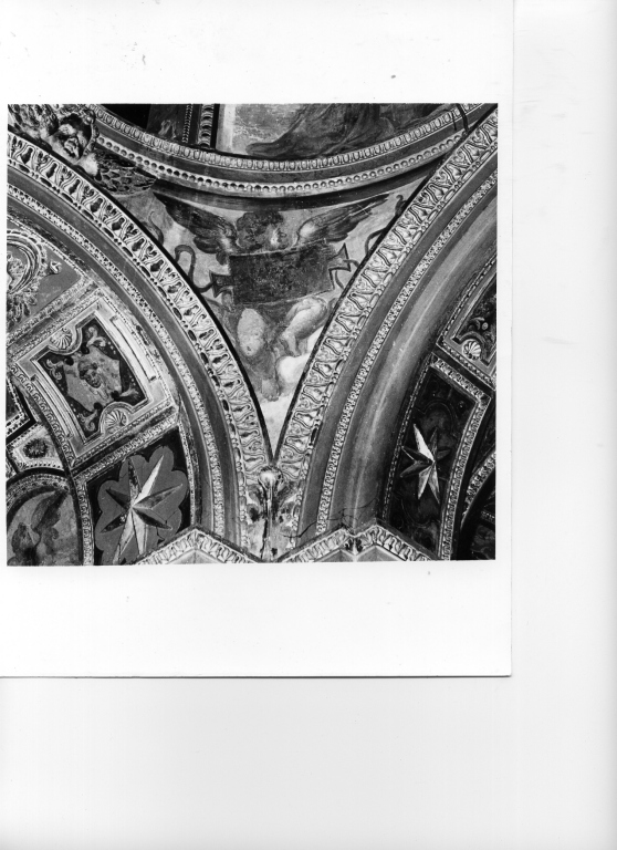 putto con targa (dipinto) di Lilli Andrea (attribuito) (secc. XVI/ XVII)